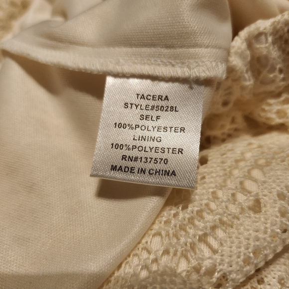 Tacera Women's Cream Lace and Lined Pants Size Medium F5 - Picture 6 of 6